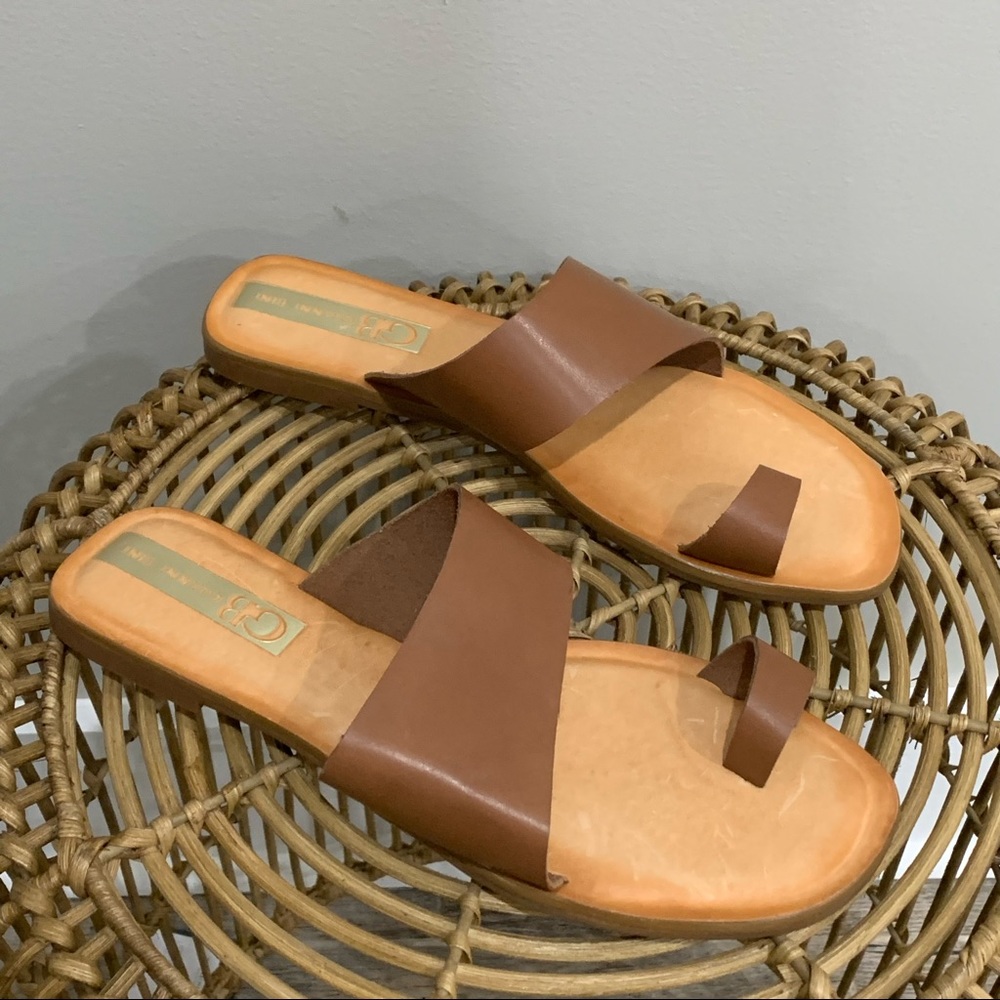 Gianni Bini Leather Flat  Sandals